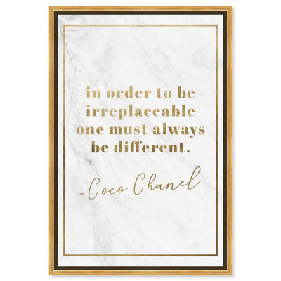 Typography and Quotes Be Different Gold Fashion Quotes and Sayings - Textual Art on Canvas