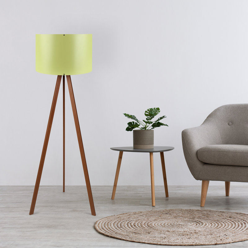Rybicki 55" Tripod Floor Lamp, Dark Brown, Green