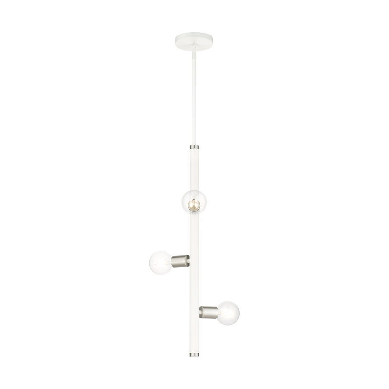 Luminaire suspendu à 3 lumières Jolisha, Blanc
