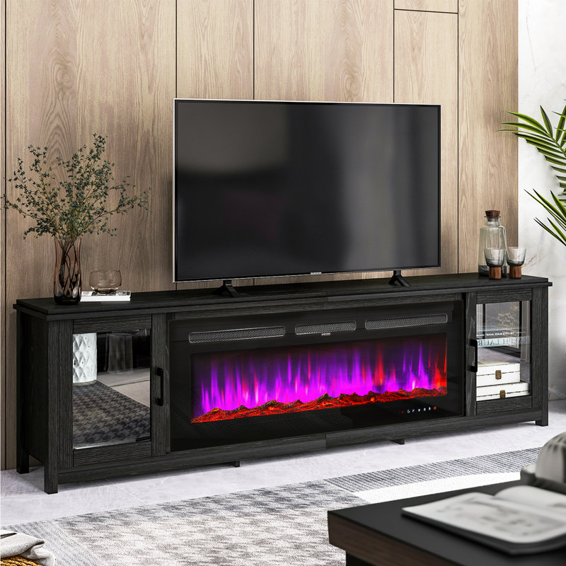Leiloni 78" Fireplace TV Stand, Entertainment Center with 50" Electric Fireplace