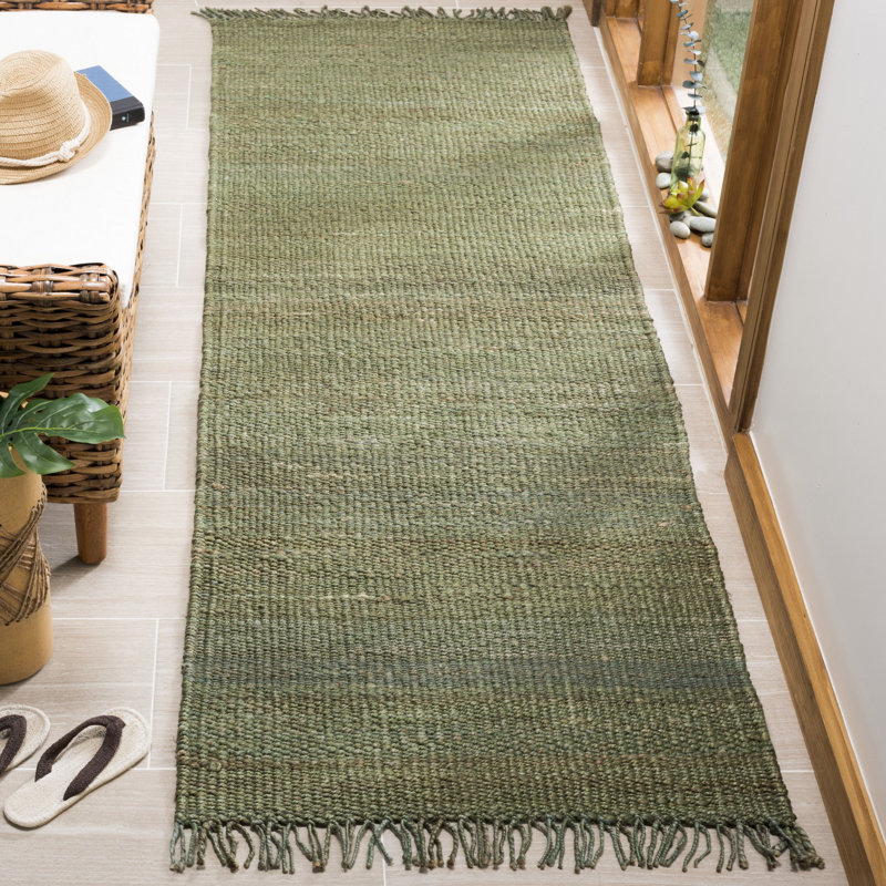 Fitzwater Handwoven Natural Jute Striped Area Rug, Tapis de couloir 2 pi 3 po x 6 pi