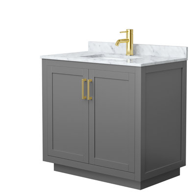 Ensemble de meuble-lavabo simple 36 po avec plateau en marbre Miranda