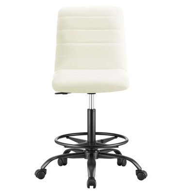Modway Ripple Armless Vegan Leather Drafting Chair by Modway