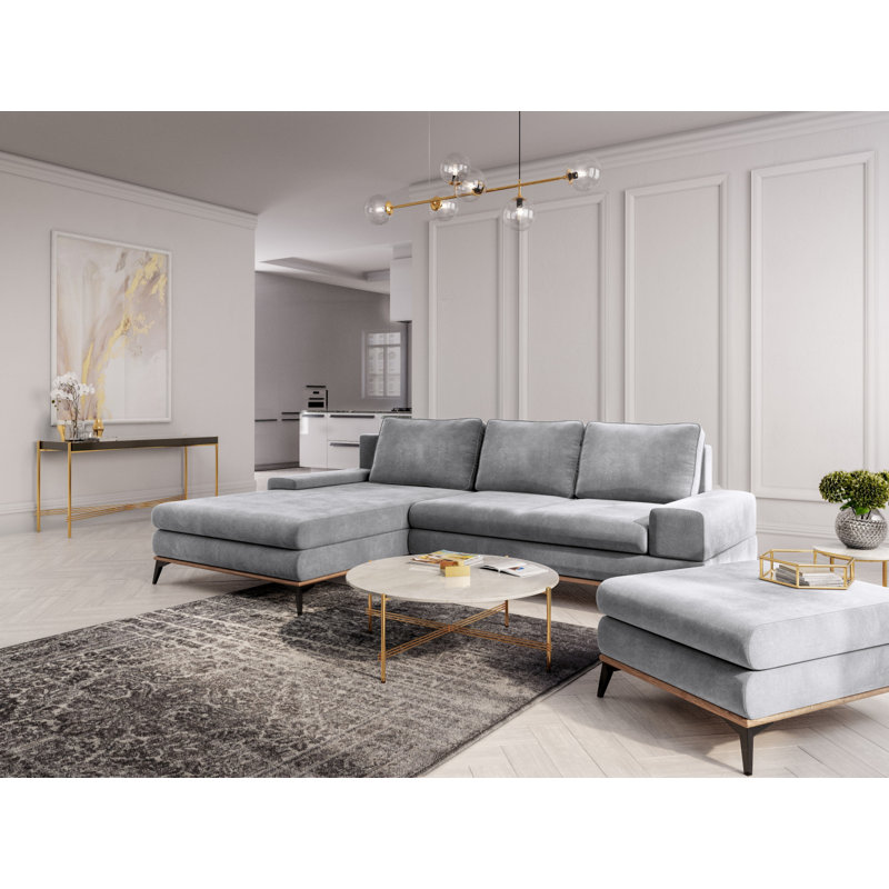 Cuiksa 5 Seater Sofa Bed, Light Grey, Left Hand Facing