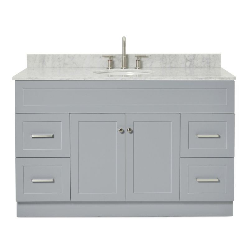 Ensemble de meuble-lavabo simple 55 po Partham, Gris