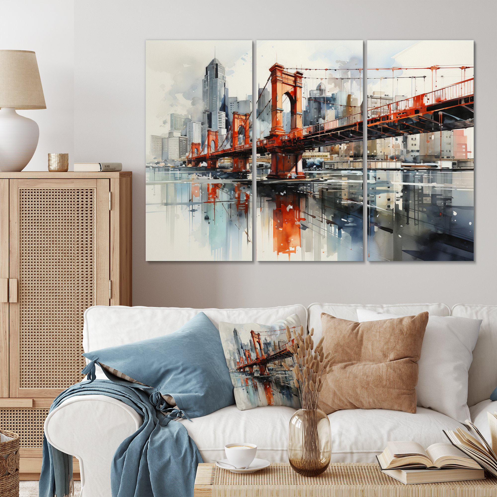 Winston Porter Red Bridge Urban Connection - Architecture Wall Art ...