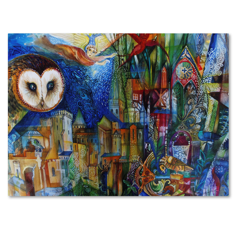 « hibou », reproduction d’impression sur toile tendue, H 14 po x l 19 po