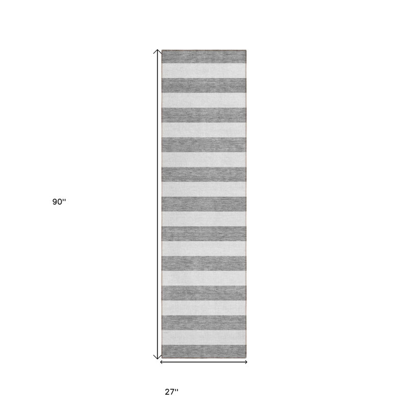 Tapis de couloir intérieur et extérieur gris 8 pi