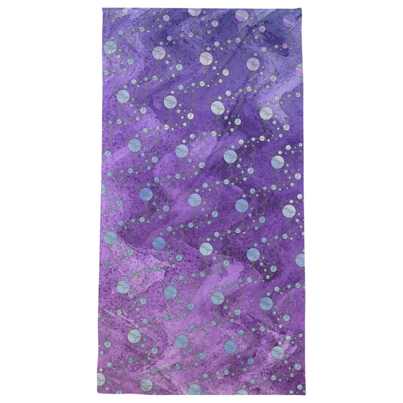 Serviette de bain Planets and Stars, Bleu / violet