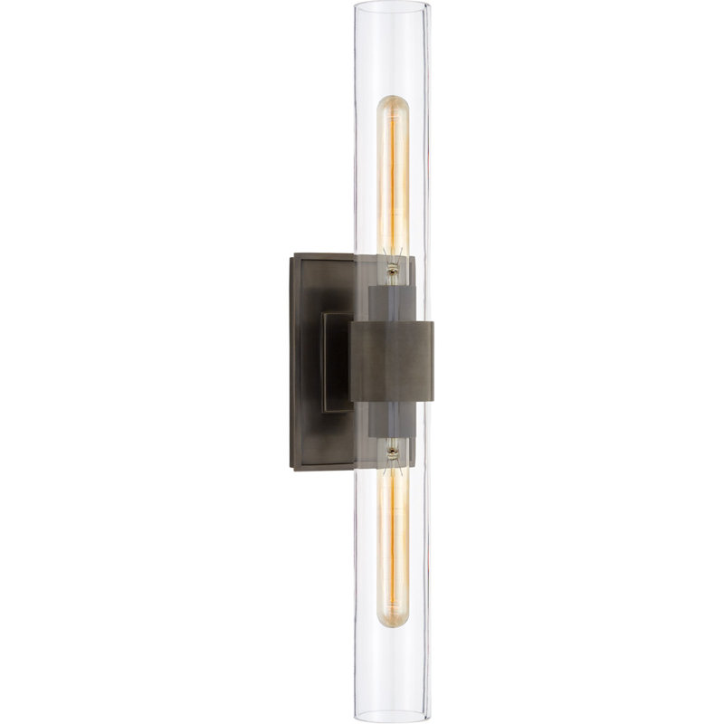 Ian K. Fowler Presidio Petite Double Sconce, Clear, Bronze
