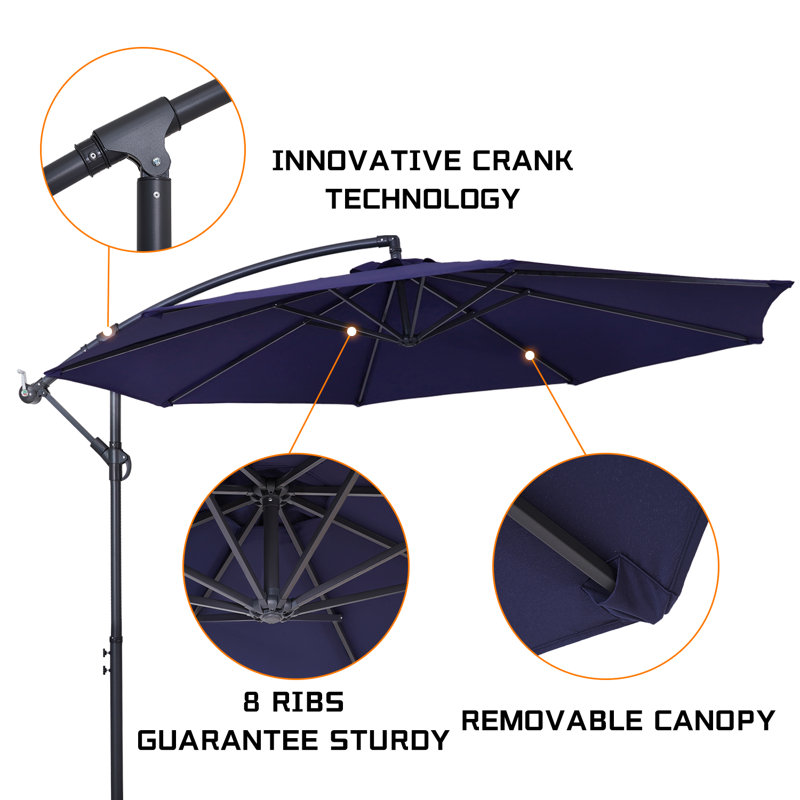 Parasol en porte-à-faux 10 pi Erbe, Ivoire