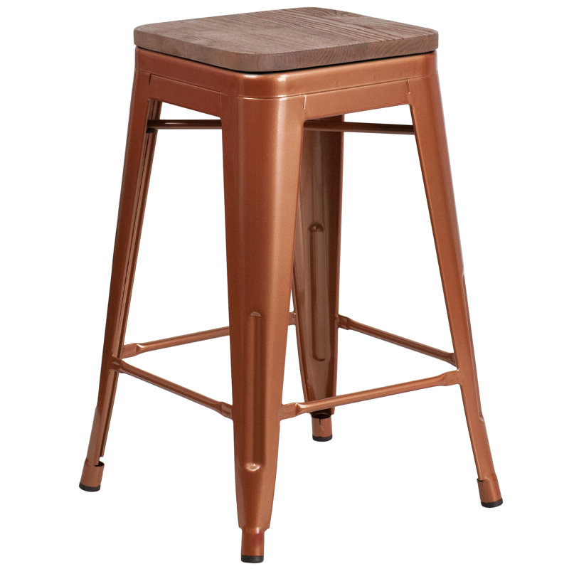 Tabouret à hauteur de comptoir 24 po Gladus, Cuivre, 1, Tabouret de comptoir (assise de 24 po de hauteur)