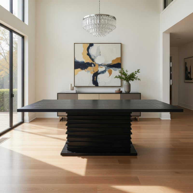 Table de salle à manger à piédestal 65,75 po Eilif, 30" H x 65.75" L x 42" W