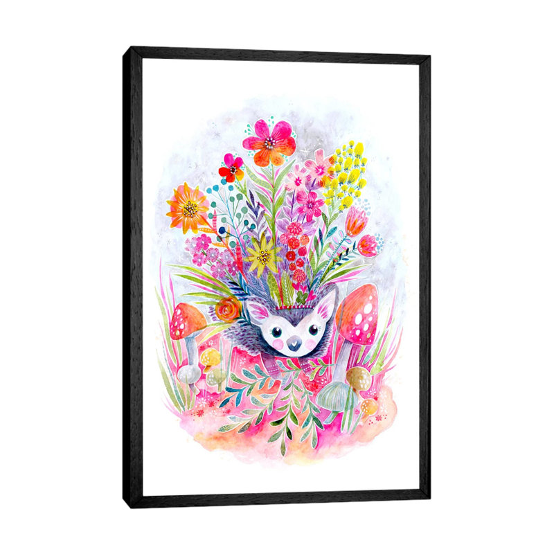 Hedgehog by Stephanie Corfee - Floater Frame Gallery-Wrapped Canvas Giclée on Canvas, Black, 66.04 cm H x 45.72 cm W