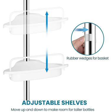 Lillie-Belle Tension Pole Stainless Steel Shower Caddy Rebrilliant Finish: White