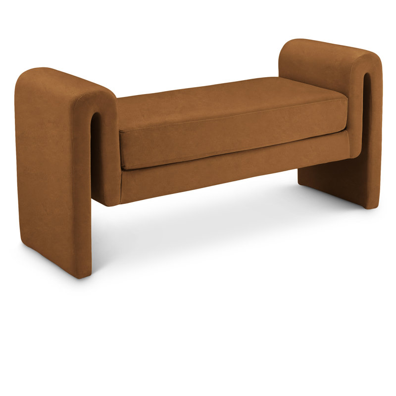 Banc rembourré Sloan, Velours selle