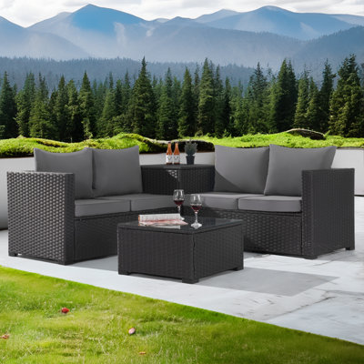 Wicker 4 - Person Patio Conversation Set