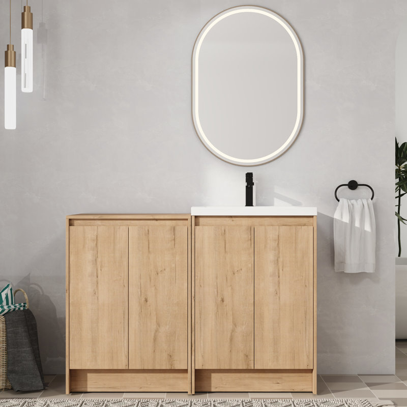 Ensemble de meuble-lavabo simple 48 po avec plateau en résine Bellmead, 48"