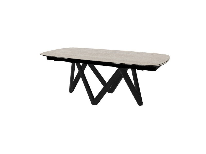 Cartesio Extendable Tables, 29.63"H x 65"L x 39.38"W, Black Statuary Marble, Matt Black