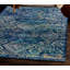 Tapis bleu et bleu sarcelle tissé à plat à motif abstrait Emanuel -1250019242