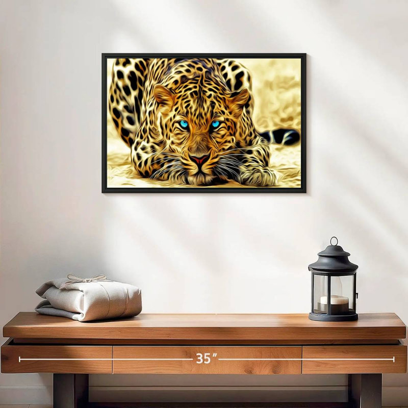 Brampt Blue Eyed Jaguar, 13" H x 19" W