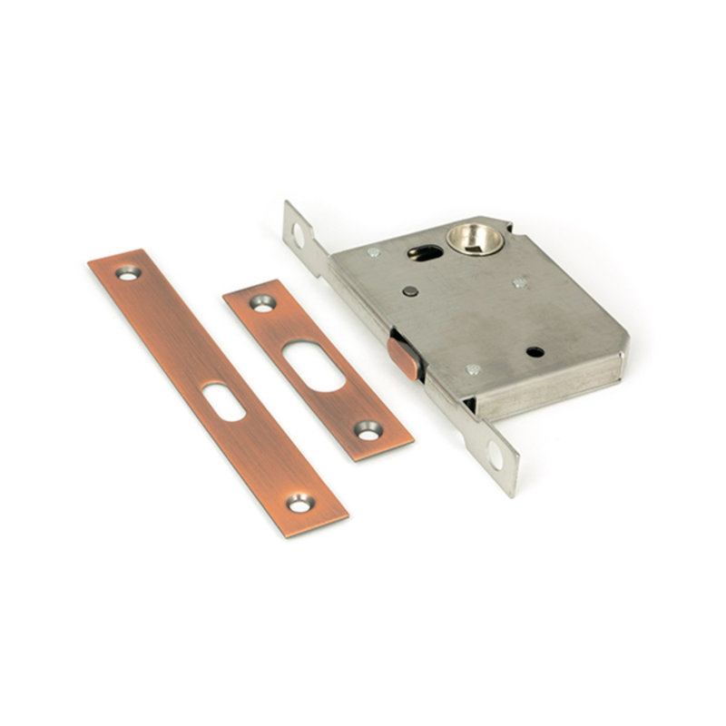 Sliding Door Lock, Polished Bronze