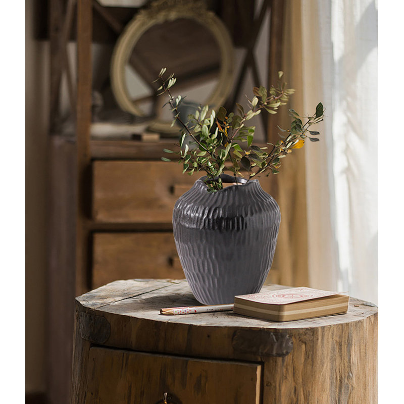 Ceramic Vase For Home Decor, Black