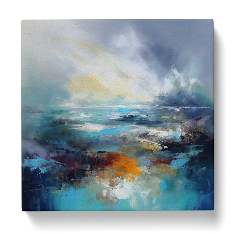Seascape Abstract Art No.2 - Wrapped Canvas - Framed Print, 50cm H x 50cm W x 3cm D