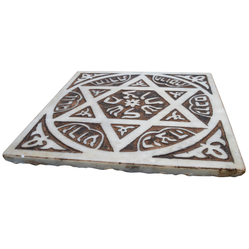 11.25" x 11.25" Marble Decorative Mural Tile, Charcoal