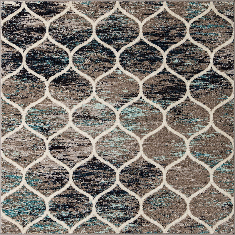 Geometric Indoor Rug, Square 6'