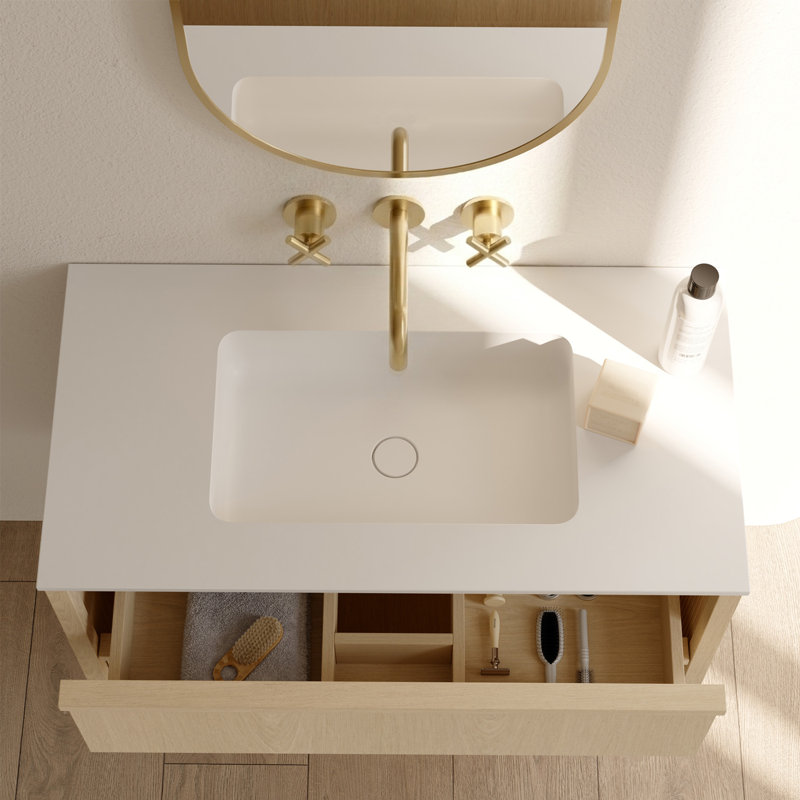 Meuble-lavabo mural 36 po avec 2 tiroirs