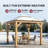 Sunjoy 9 ft.  x 9 ft. Cedar Framed Hardtop Gazebo with Brown Steel & Polycarbonate Pyramid Hip Roof