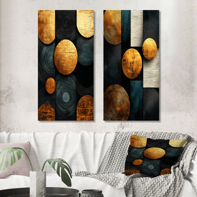 Formes géométriques essentielles I, décorations géométriques abstraites, 2 pièces