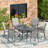 4-Person Aluminum Round Patio Dining Table-114986184-107190700