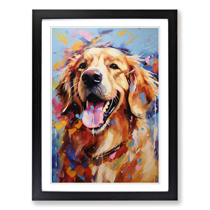 Golden Retriever Expressionism - Framed Print