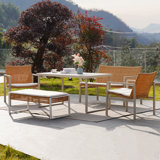 Outdoor 5-piece Seating Group With All-weather Wicker And Cushion