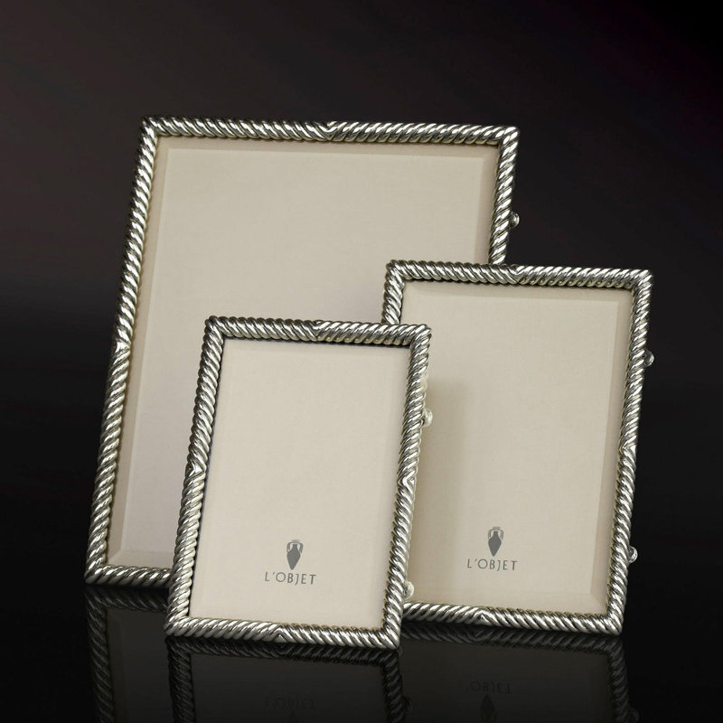 Deco Twist Frame, Platinum, Platinum Plated, 4" W x 6" H