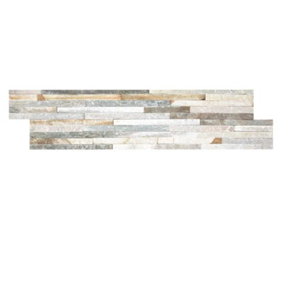 Panneau de tuile de panneau de pierre naturelle 24 "x 6" empilé, panneaux de mur en ardoise bricolage, pierre empilée facile à installer