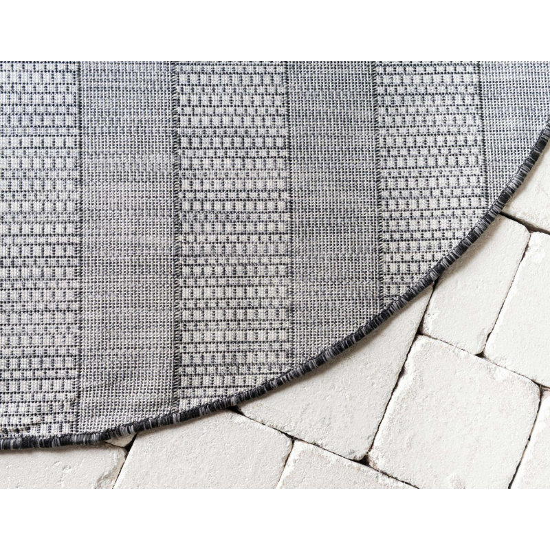 Tapis d'extérieur scintillant couleur étain, Rond 4 pi