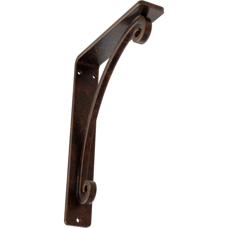 Support en fer forgé Legacy, H 8 po x l 1,5 po x P 5,5 po, Cuivre antique
