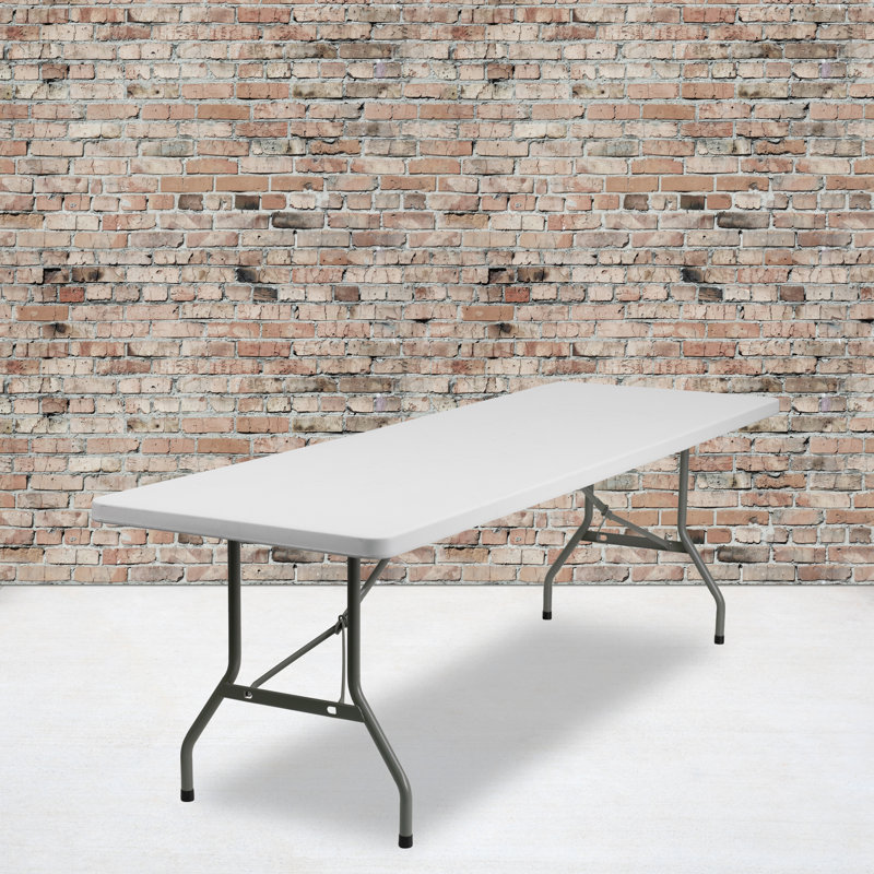96-Inch Gray Powder Coated Metal Rectangular Folding Table