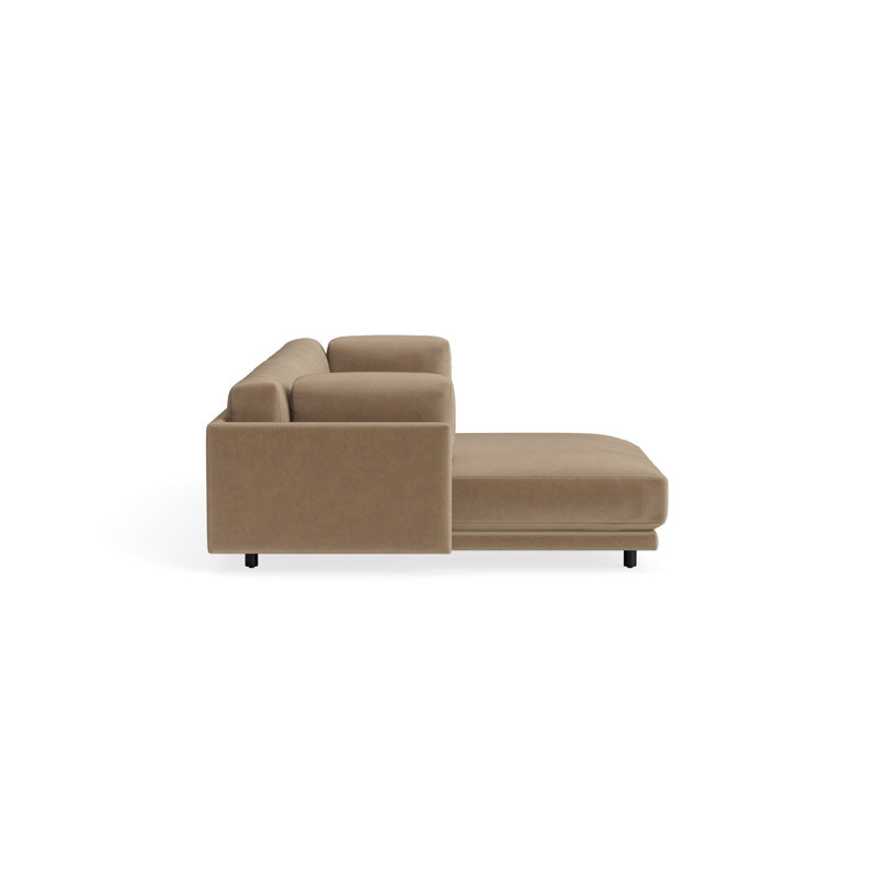 MTO - Sunday Small Sofa w/ Chaise, Otter Velvet, Left