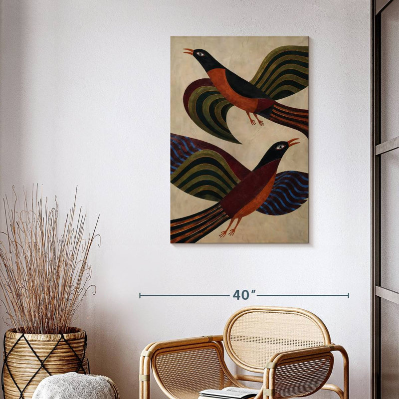 Patterned Bird Print, 39" H x 26" W