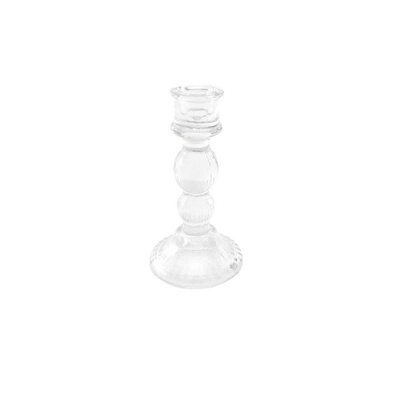 Glass Tabletop Tealight Holder, Clear