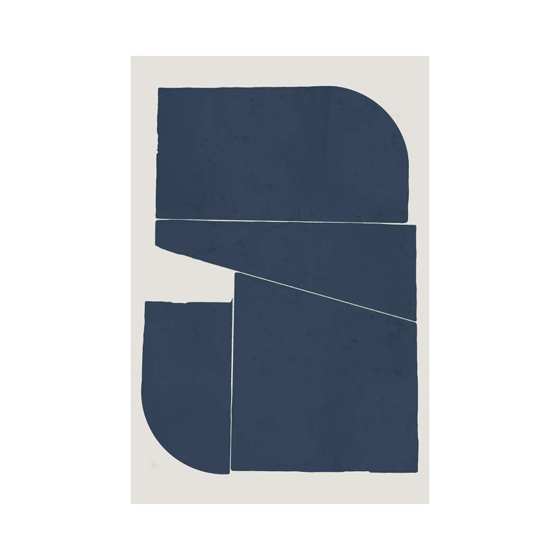 Abstrait bleu, reproduction d'art mural - toile encadrée, Toile tendue, Ne s’applique pas, H 18 po x l 12 po