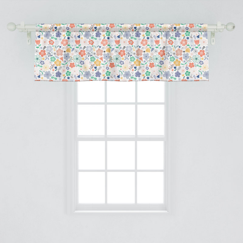 Ensemble de 2 cantonnières de printemps scandinaves blanches et multicolores Ambesonne, L 54 po x L 12 po