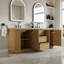 Meuble-lavabo sur pied l 80 po x H 35 po avec structure en bois de chêne, comptoir en quartz, lavabo double, entièrement assemblé-242587329