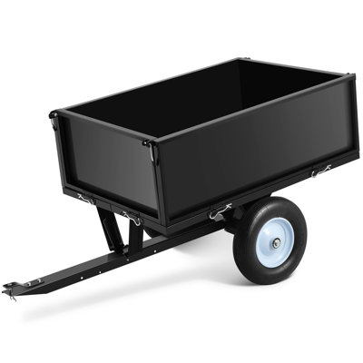 500 lbs Heavy-Duty Tow-Behind ATV Trailer Dump Cart, 2-Wheel Pull-Behind Yard Wagon for Tractor, UTV, ATV, or Lawn Mower
