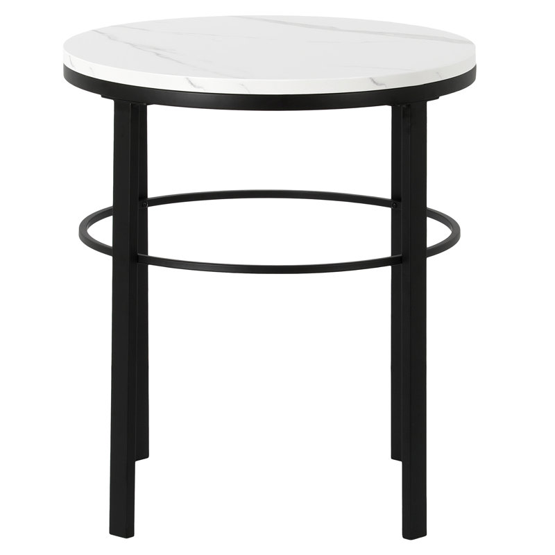 Gaia End Table, Blackened Bronze/Faux Marble