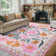 Kaldi Washable American Country Floral Rug Vintage Farmhouse Style Floor Mat